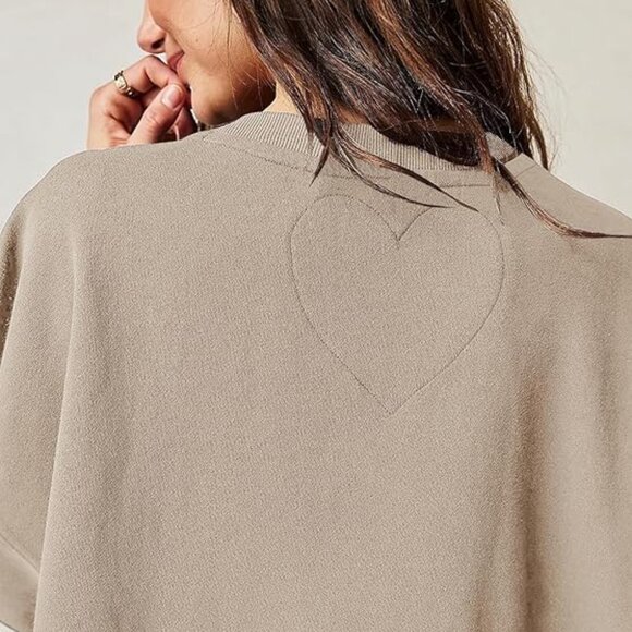 Dokuritu Women's Khaki Patchwork Crew Neck Long Sleeve Sweatshirt Mini Dress XS - Picture 6 of 11